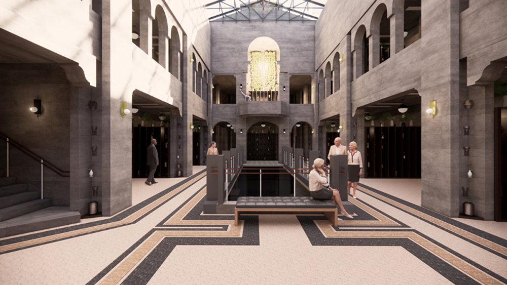 Cypress Lawn Columbarium Rendering by Interactive Resources