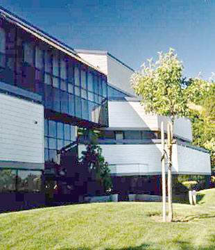 Three-story office building exterior